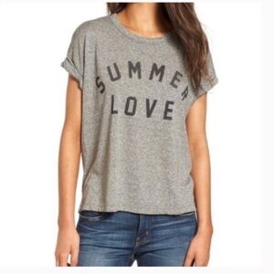 Gray Summer Love Graphic Tee - Soft Cotton - Size 1 / Small